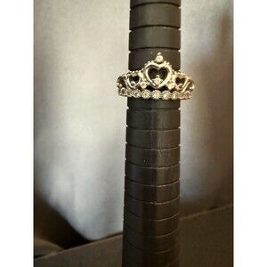 Princess Crown Tiara Sterling Silver Ring, Marked 925, Size 5 Regency Glam Queen